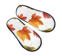Pantuflas de calabaza naranja y blanca para mujeres y hombres, hojas de arce de otoño, antideslizantes, para interiores, cómodas, mullidas, de espuma viscoelástica, para dormitorio, zapatos de viaje