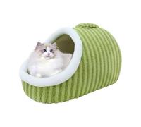 Pantuflas de cama para gatos, sofá cama suave y calmante para mascotas, gato en forma de pantufla, cueva cálida para gatitos, casa de caverna cubierta cerrada para gatos, gatitos y mascotas pequeñas
