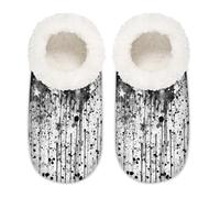 Pantuflas de casa con patrón abstracto de estrella negra para mujeres y hombres, zapatos de casa de espuma viscoelástica antideslizantes, multicolor, 10.5/12 UK Wide