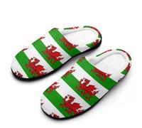 Pantuflas de casa para hombre con diseño de bandera de dragón galés, para interiores y exteriores, con suela de goma, Estilo:, 39 2/3 EU