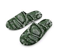 Pantuflas de casa para mujer, con textura de piel de serpiente, de espuma viscoelástica, informales, cálidas, de felpa, suaves, para interiores y exteriores, Textura de piel de serpiente verde, Small