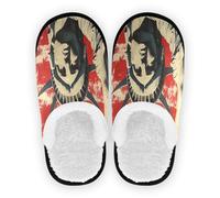 Pantuflas de casa para mujer, forro polar mullido, suela antideslizante, cálidas, para el hogar, hotel, viajes, dormitorio, avión fiesta, talla M, Bandera del Día de los Presidentes de Estados Unidos