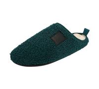 Pantuflas de casa para mujeres, hombres, señoras, parejas, invierno, color sólido, parte inferior suave, parte trasera cerrada, terciopelo grueso, cálidas y acogedoras, 05 Verde, 37 EU