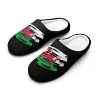 Pantuflas de casa vintage con bandera de Gales para hombre, para interiores y exteriores, con suela de goma, Estilo:, 42.5 EU