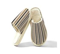 Pantuflas de espuma viscoelástica a rayas negras y marrones para mujer, multicolor, 41/42 EU