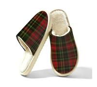 Pantuflas de espuma viscoelástica para mujer, diseño a cuadros, color rojo y verde, multicolor, 38.5/39.5 EU