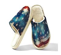 Pantuflas de espuma viscoelástica pintadas con la bandera de Estados Unidos del 4 de julio para mujer, multicolor, 42.5/43 EU