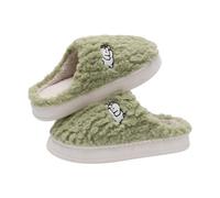 Pantuflas de felpa cómodas para mujer, suela gruesa blanca | Mulas Plataforma, Zapatillas De Las Mujeres Invierno Cerrado Interior Zapatos Grandes Grandes Cozy Zapatillas De Invierno