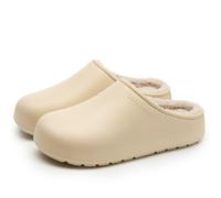 Pantuflas de felpa de invierno cómodas, antideslizantes, suaves, ligeras, de algodón, para adultos, invierno, zapatos de mujer, Blanco, 44 EU