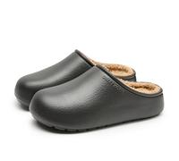 Pantuflas de felpa de invierno cómodas, antideslizantes, suaves, ligeras, de algodón, para adultos, invierno, zapatos de mujer, Negro , 40 EU