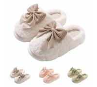 Pantuflas de felpa mullidas para mujer, para invierno, cálidas, de fieltro, para mujer, cómodas, ligeras, cómodas, para hotel, otoño, suaves, antideslizantes, forradas, ortopédicas, Blanco, 40 EU