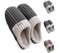 Pantuflas de felpa para hombre, zapatillas de estar por casa para hombre, frente cerrado, suela suave, pantuflas de felpa suave, pantuflas cómodas, pies anchos, deslizadores, zapatos de vacaciones