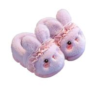 Pantuflas de felpa para invierno, antideslizantes, suaves, ligeras, de algodón, para adultos, botines para mujer, Color morado oscuro., 34 EU