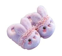 Pantuflas de felpa para invierno, antideslizantes, suaves, ligeras, de algodón, para adultos, botines para mujer, Violeta Claro, 36 EU