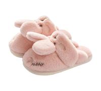 Pantuflas de felpa para mujer, pantuflas de invierno para mujer, zapatillas difusas kawaii, zapatillas de casa con suela antideslizante, zapatillas de algodón, zapatos divertidos, lindos zapatos para