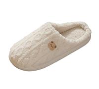 Pantuflas de felpa para mujer, pantuflas de oso para mujer, pantuflas de dormitorio, acogedoras, zapatos de oveja alpina, pantuflas de espuma viscoelástica, suela suave, zapatos de casa para