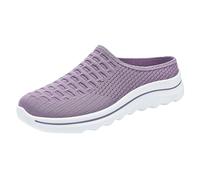 Pantuflas de felpa para mujer, zapatillas de mujer cálidas transpirables zapatos perezosos para mujer, un pie, estribo, parte inferior suave, cómodo, cien transpirable, zapatos individuales de media