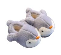 Pantuflas de felpa para niños y niñas, diseño de pingüino | Calentadores 3D Penguin Kids Plush House Shoes Fuzzy Hauswear Slippers antideslizantes