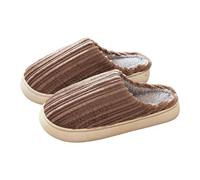 Pantuflas de fieltro cálidas de invierno para parejas de amor, antideslizantes, gruesas, cerradas, zapatillas de casa de un solo color, cómodas zapatillas de felpa, marrón, 40 EU