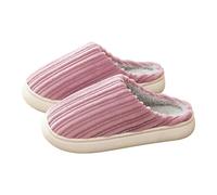 Pantuflas de fieltro cálidas de invierno para parejas de amor, antideslizantes, gruesas, cerradas, zapatillas de casa de un solo color, cómodas zapatillas de felpa, morado, 40 EU