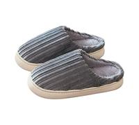 Pantuflas de fieltro cálidas de invierno para parejas de amor, antideslizantes, gruesas, cerradas, zapatillas de casa de un solo color, cómodas zapatillas de felpa, gris, 38 EU