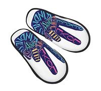 Pantuflas De Fieltro Signo De La Paz Con La Mano Lavable Zapatillas De Casa Mullidas Hogar Pantuflas Para Otoño Hotel Hombre L