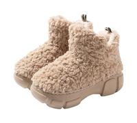 Pantuflas de forro polar para mujer, suela gruesa de EVA, botas de nieve | Estilo de bota alta, forro polar, suela gruesa de EVA, antideslizante, 3-8, calidez de invierno al aire libre y après-ski