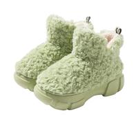 Pantuflas de forro polar para mujer, suela gruesa de EVA, botas de nieve | Estilo de bota alta, forro polar, suela gruesa de EVA, antideslizante, 3-8, calidez de invierno al aire libre y après-ski