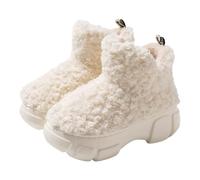 Pantuflas de forro polar para mujer, suela gruesa de EVA, botas de nieve | Estilo de bota alta, forro polar, suela gruesa de EVA, antideslizante, 3-8, calidez de invierno al aire libre y après-ski