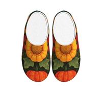 Pantuflas de franela para mujer, diseño de hojas de arce, antideslizantes, cálidas, para interiores y exteriores, multicolor, 3X-Large