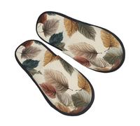 Pantuflas de hojas coloridas para mujeres y hombres, pantuflas antideslizantes de hoja de arce para interiores, cómodas, mullidas, de espuma viscoelástica, para dormitorio, zapatos de viaje