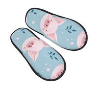 Pantuflas de hojas de cerdo para mujeres y hombres, lindas pantuflas antideslizantes para el hogar, para interiores, cómodas, mullidas, de espuma viscoelástica, para dormitorio, zapatos de viaje