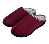 pantuflas de hombre Pantuflas de algodón invierno for hombre, pantuflas mullidas y peludas for , espuma viscoelástica for casa, for exteriores antideslizantes silenciosas, planas(Wine Red2,46-47)