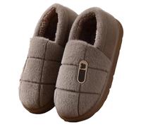 pantuflas de hombre Pantuflas De Algodón Talla Grande For Hombre, Invierno Cálidas Con Fondo Grueso Y Forro Polar, 45, 46, 47 48(Brown2,48-49)