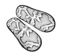 Pantuflas De Interior Piel De Serpiente Blanca Y Negra Portátil Zapatillas De Hotel Mullidas Pantuflas De Casa Para Spa Hogar Spa M