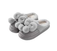 Pantuflas de Invierno acogedoras de Gamuza con diseño de Lazo y Puntera cómoda para Ella y su Pareja Muy Elegantes y cálidas