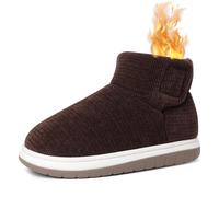 Pantuflas de Invierno Cómodas Botas Mujer Hombres Nieve Cálido Forradas Zapatos de Nieve Zapatillas de Invierno Antideslizante para Trabajo Men Brown 40