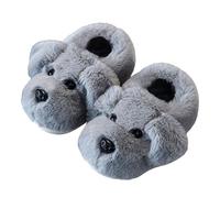Pantuflas de Invierno con diseño de Animales Forradas en Felpa para Primeros Pasos de niñas y niños pequeños cómodas y calentitas Ideales para el (Grey, 33 Big Kids)