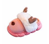 Pantuflas de invierno con forro polar cálido de reno, calzado acogedor para el hogar, suela antideslizante, calzado de felpa suave para niños de 2 a 10 años, 03 Rosa, 25 EU