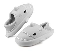 Pantuflas de Invierno para Hombre Mujer Peluche Tiburón Zapatillas de Estar por Casa Impermeable Antideslizante Shark Interior Slippers