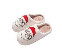 Pantuflas de Invierno para Hombre Zapatillas Navidad Peluche Acogedoras Mullido Memory Foam Casa Pantuflas Papá Noel,43-44 EU