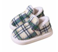 Pantuflas de Invierno para Mujer con Caña Alta Suela y Acogedoras Diseño Elegante para Interiores en Climas Fríos (Green, 39)