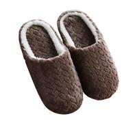 Pantuflas de invierno para mujer, de invierno, cómodas, antideslizantes, ligeras, suaves, para casa, semicerradas, para invitados, de dormitorio, lavables, térmicas, fluffy sliders, café, 36 EU