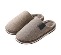 Pantuflas de invierno para mujer, hombre y mujer, pantuflas de invierno, de felpa, de fieltro, mullidas, pantuflas suaves, de felpa, suelas, para casa, pareja de amantes, café, 40 EU