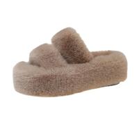Pantuflas de invierno para mujer, suaves, gruesas, de fieltro, cálidas, cómodas, antideslizantes, ligeras, cómodas, para otoño, forradas, ortopédicas, caqui, 37 EU