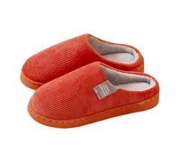 Pantuflas de invierno para mujer y hombre, esponjosas, cálidas, con forro polar, de espuma viscoelástica, antideslizantes, acogedoras, para interiores y exteriores, rojo ladrillo, 38 EU