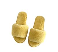 Pantuflas de invierno para mujer, zapatillas de estar por casa para mujer, de felpa, antideslizantes, suaves, cómodas, delanteras y traseras, abiertas, de piel, planas de invierno, Ye1, 40 EU