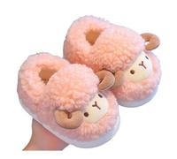 Pantuflas de invierno para niña con forro polar protector de talón con forro cálido para niños, para interiores, cómodas y suaves, Rosa., 36 EU