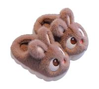 Pantuflas de invierno para niños y niñas, diseño de conejo, cálidas, para interiores y exteriores, para caminar de 2 a 15 años, café, 36 2/3 EU