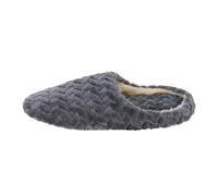 Pantuflas de jacquard para mujer, color sólido, esponjosas, gruesas, térmicas, versátiles, cómodas, ligeras, informales, antideslizantes, suela suave, para el invierno, gris, 37 1/3 EU